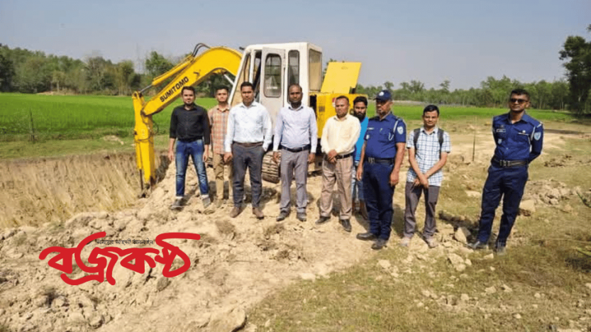 মাধবপুরে অবৈধভাবে মাটি উত্তোলনের দায়ে জরিমানা