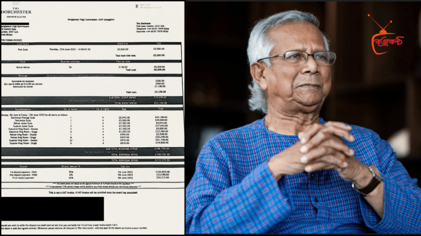 লন্ডনে বিলাসবহুল হোটেলে বিপুল ব্যয়ে রাষ্ট্রীয় অর্থ অপচয় — ড. ইউনূসের ভিআইপি সফর নিয়ে প্রশ্ন