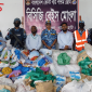 মোংলায় যৌথবাহিনীর অভিযানে অবৈধ পলিথিন ও সিমফ্রাই জাল জব্দ