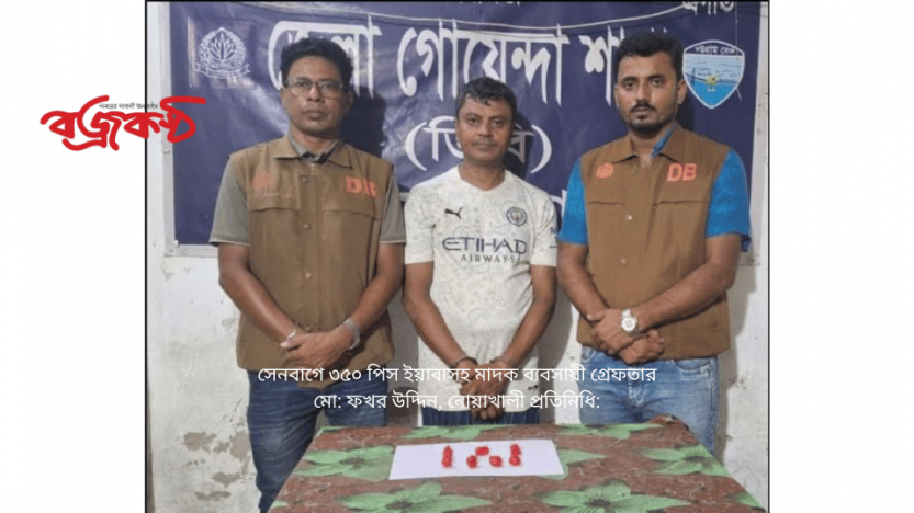 সেনবাগে ৩৫০ পিস ইয়াবাসহ মাদক ব্যবসায়ী গ্রেফতার