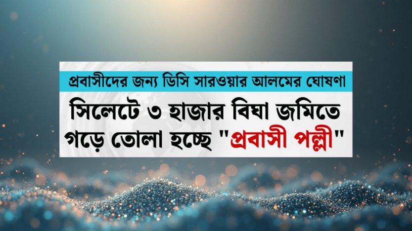সিলেটে ৩ হাজার বিঘা জমিতে হচ্ছে প্রবাসী পল্লী