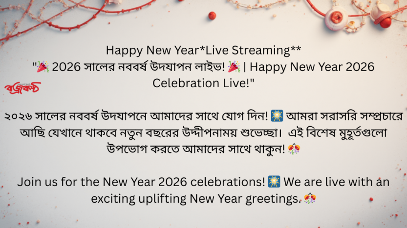 2026 সালের নববর্ষ উদযাপন লাইভ!