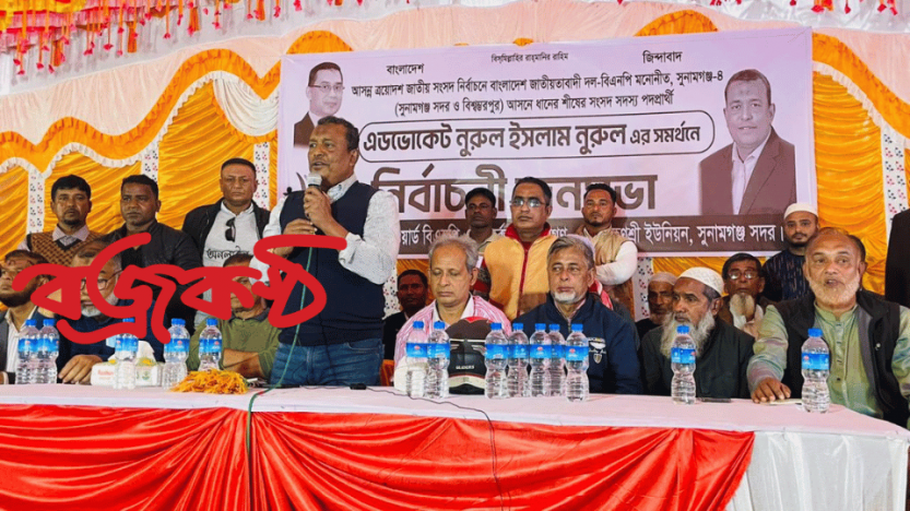 সুনামগঞ্জের হবতপুর গ্রামে ধানের শীষের সমর্থনে নির্বাচনী সমাবেশ সম্পন্ন