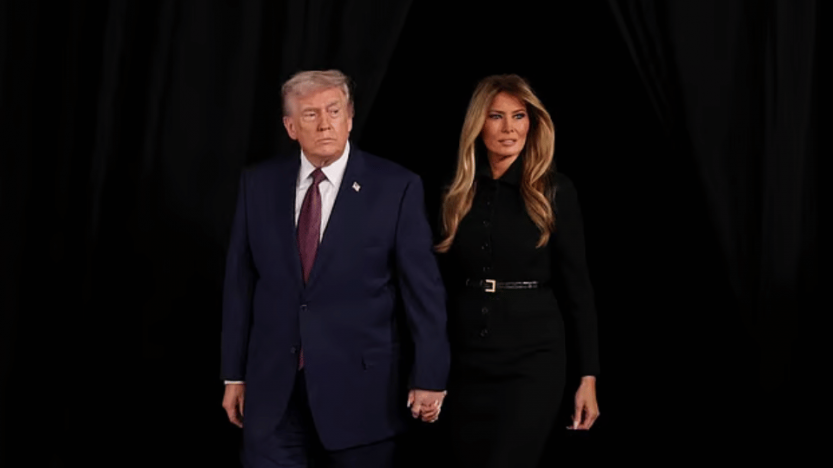 মেলানিয়া’ প্রামাণ্যচিত্রের প্রিমিয়ার দেখতে জন এফ কেনেডি সেন্টার ফর দ্য পারফরমিং আর্টসে একসঙ্গে ডোনাল্ড ট্রাম্প ও মেলানিয়া ট্রাম্প। ২৯ জানুয়ারি ২০২৬, ওয়াশিংটনছবি: রয়টার্স