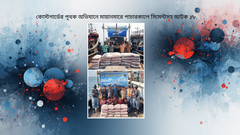 কোস্টগার্ডের পৃথক অভিযানে মায়ানমারে পাচারকালে সিমেন্টসহ আটক ১৮