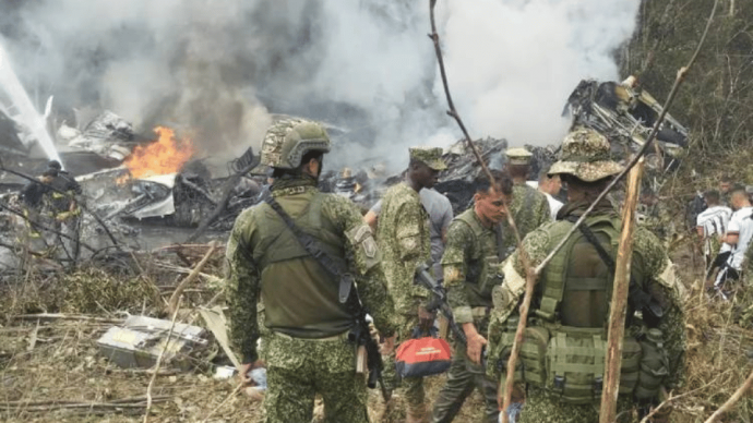 কলম্বিয়ায় সামরিক বিমান বিধ্বস্তের ঘটনায় নিহত বেড়ে ৬৬