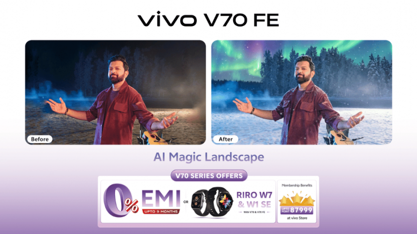 vivo V70 FE: Turn Photos into Aurora-Inspired Scenes