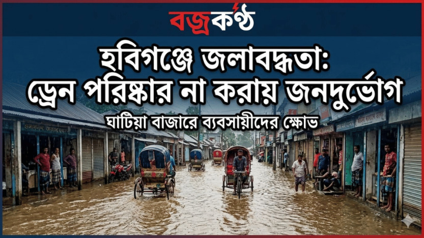 Waterlogging in Habiganj: Neglected Drains Cause Public Suffering