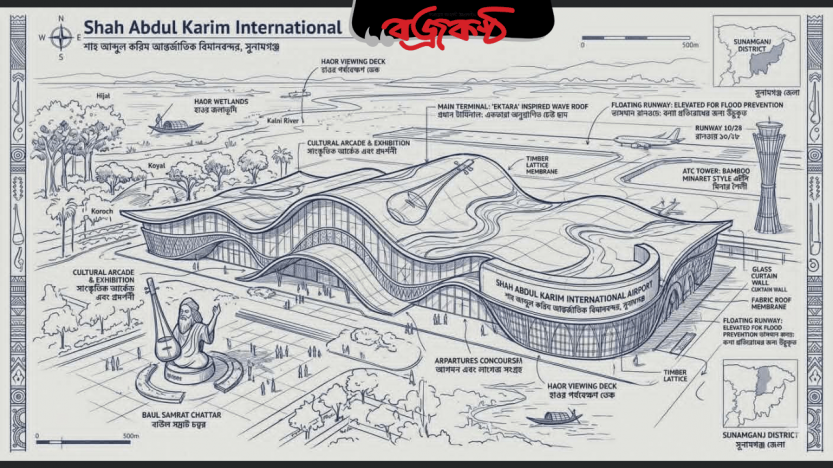 ​হাওরপাড়ে সুরের ডানা: (প্রস্তাবিত) বাউল সম্রাটের নামে নির্মিত হচ্ছে ‘শাহ আব্দুল করিম আন্তর্জাতিক বিমানবন্দর’