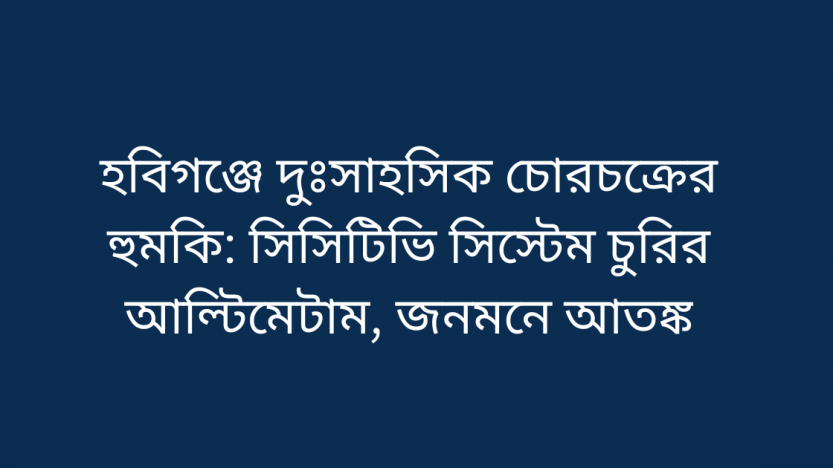 হবিগঞ্জে দুঃসাহসিক চোরচক্রের হুমকি: সিসিটিভি সিস্টেম চুরির আল্টিমেটাম, জনমনে আতঙ্ক