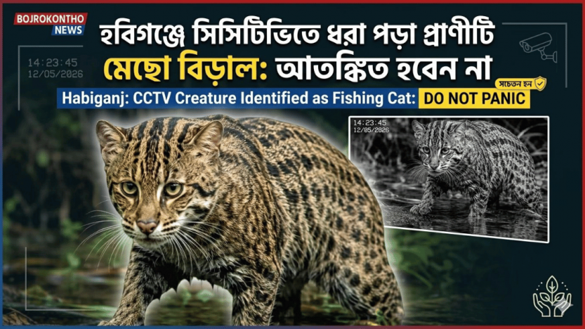 হবিগঞ্জে সিসিটিভিতে ধরা পড়া প্রাণীটি মেছো বিড়াল: আতঙ্কিত না হওয়ার পরামর্শ